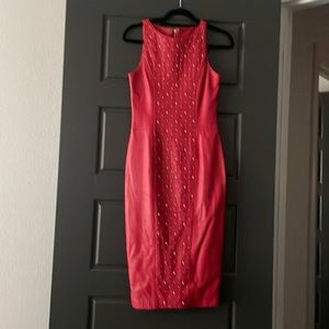 Thomas Wylde women’s sleeveless leather dress with gold embellish skulls size S